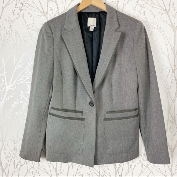 Halogen Jackets & Blazers - HALOGEN Gray Tweed Career Blazer Pockets 6 Office Business Work Wear